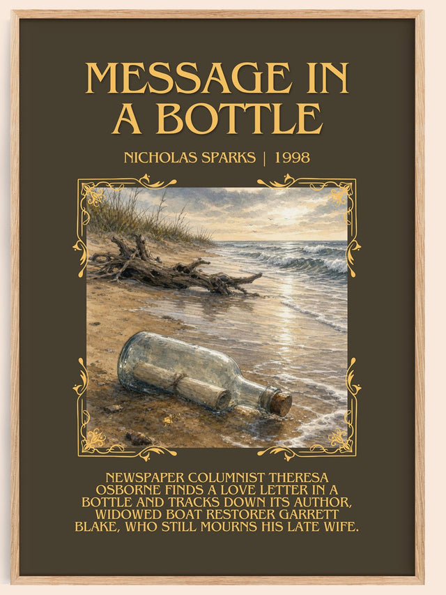 Message In A Bottle Minimalist Book Poster by Nicholas Sparks