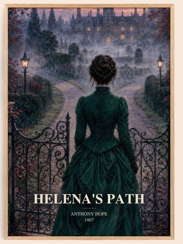 Helena'S Path watercolour book poster by Anthony Hope – framed literary art print