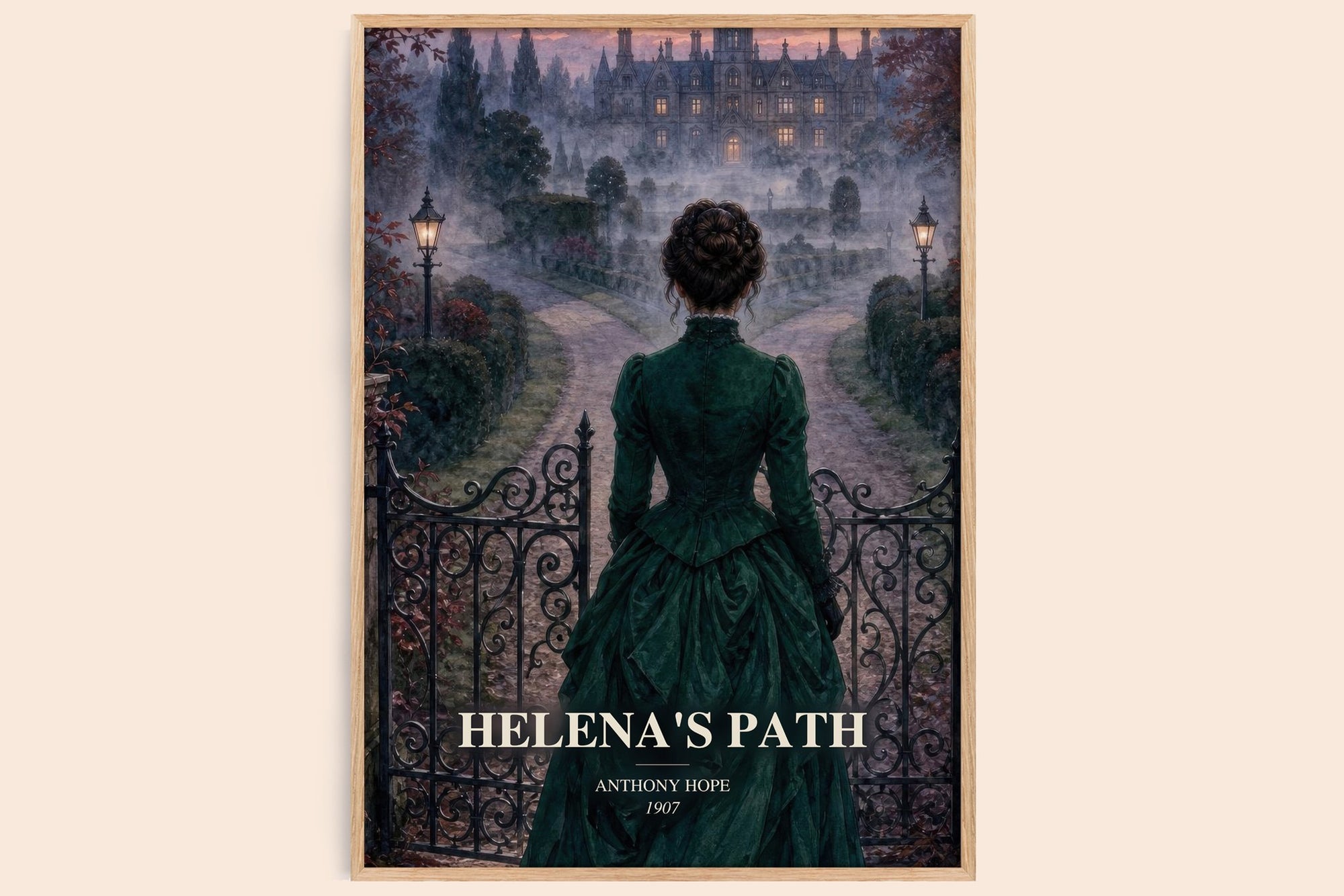Helena'S Path watercolour book poster by Anthony Hope – framed literary art print