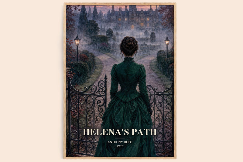 Helena'S Path watercolour book poster by Anthony Hope – framed literary art print