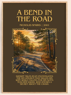 A Bend In The Road Minimalist Book Poster by Nicholas Sparks – image 1