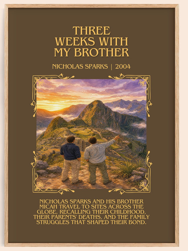 Three Weeks With My Brother Minimalist Book Poster by Nicholas Sparks