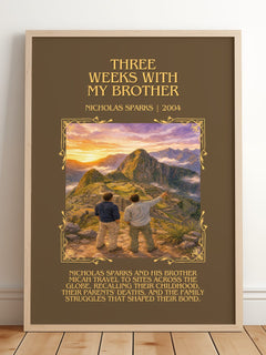 Three Weeks With My Brother Minimalist Book Poster by Nicholas Sparks – image 2