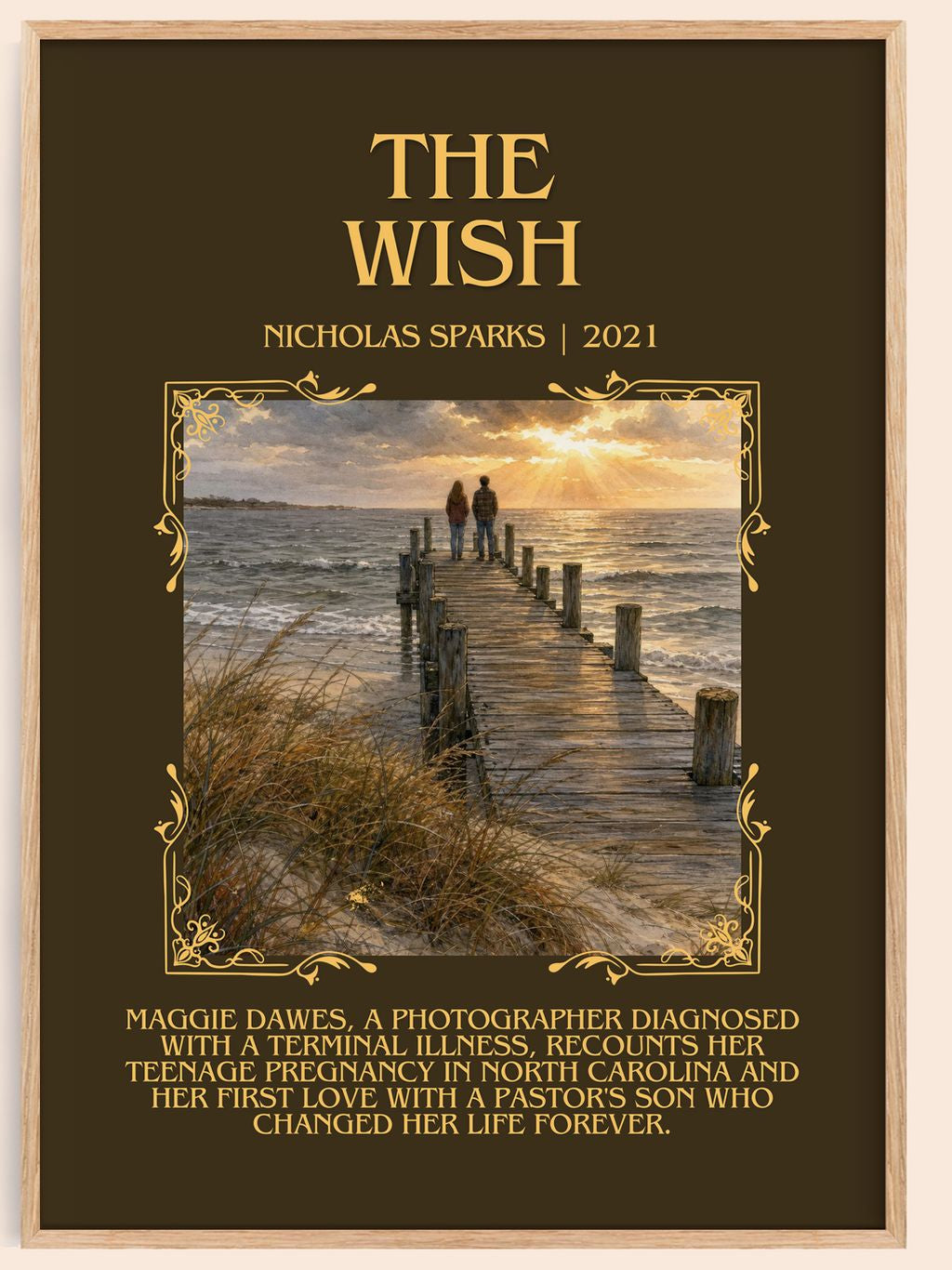 The Wish Minimalist Book Poster by Nicholas Sparks – book poster