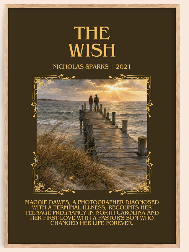 The Wish Minimalist Book Poster by Nicholas Sparks