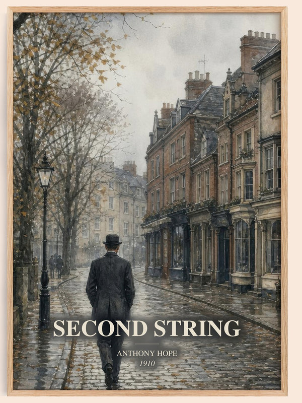 Second String watercolour book poster by Anthony Hope – framed literary art print