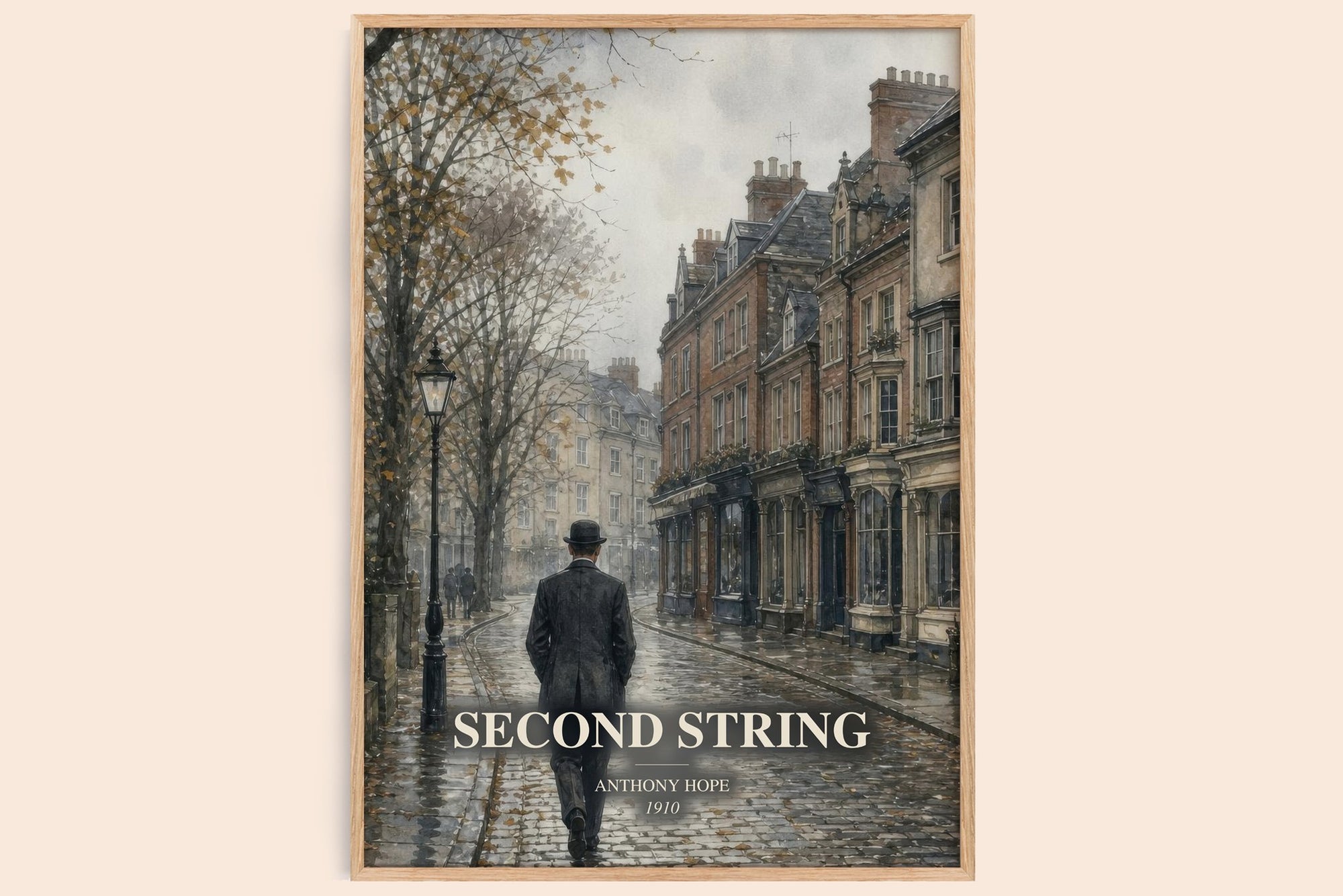 Second String watercolour book poster by Anthony Hope – framed literary art print