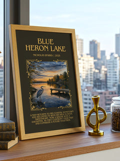 Blue Heron Lake Minimalist Book Poster by Nicholas Sparks – image 3