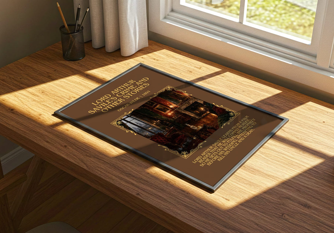 Lord Arthur Savile'S Crime And Other Stories Minimalist Book Poster – – print on a sunlit desk