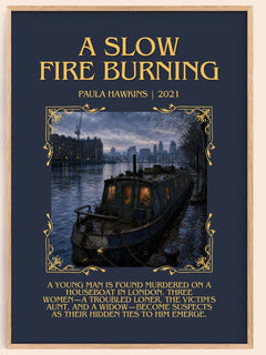 A Slow Fire Burning Minimalist Book Poster by Paula Hawkins – image 1