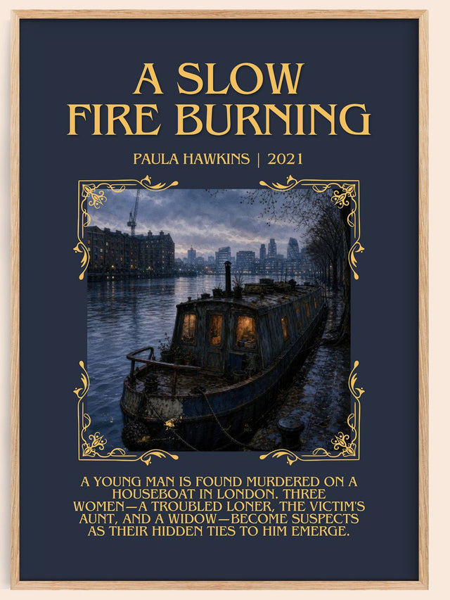 A Slow Fire Burning Minimalist Book Poster by Paula Hawkins