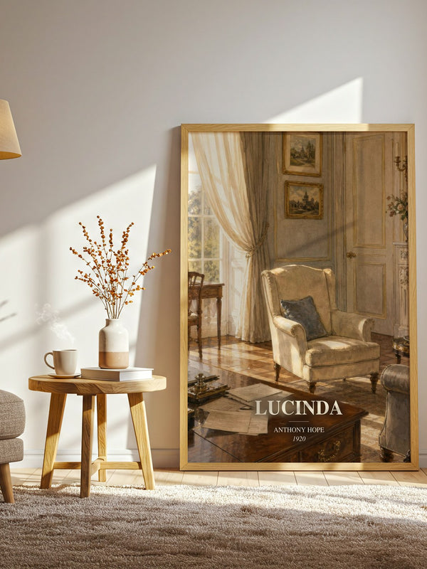 Lucinda watercolour print in frame leaning in hallway – romance wall art