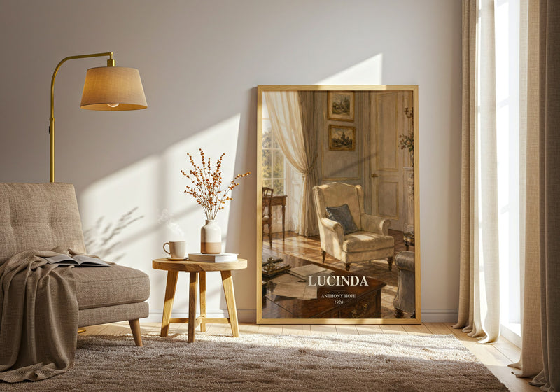 Lucinda watercolour print in frame leaning in hallway – romance wall art