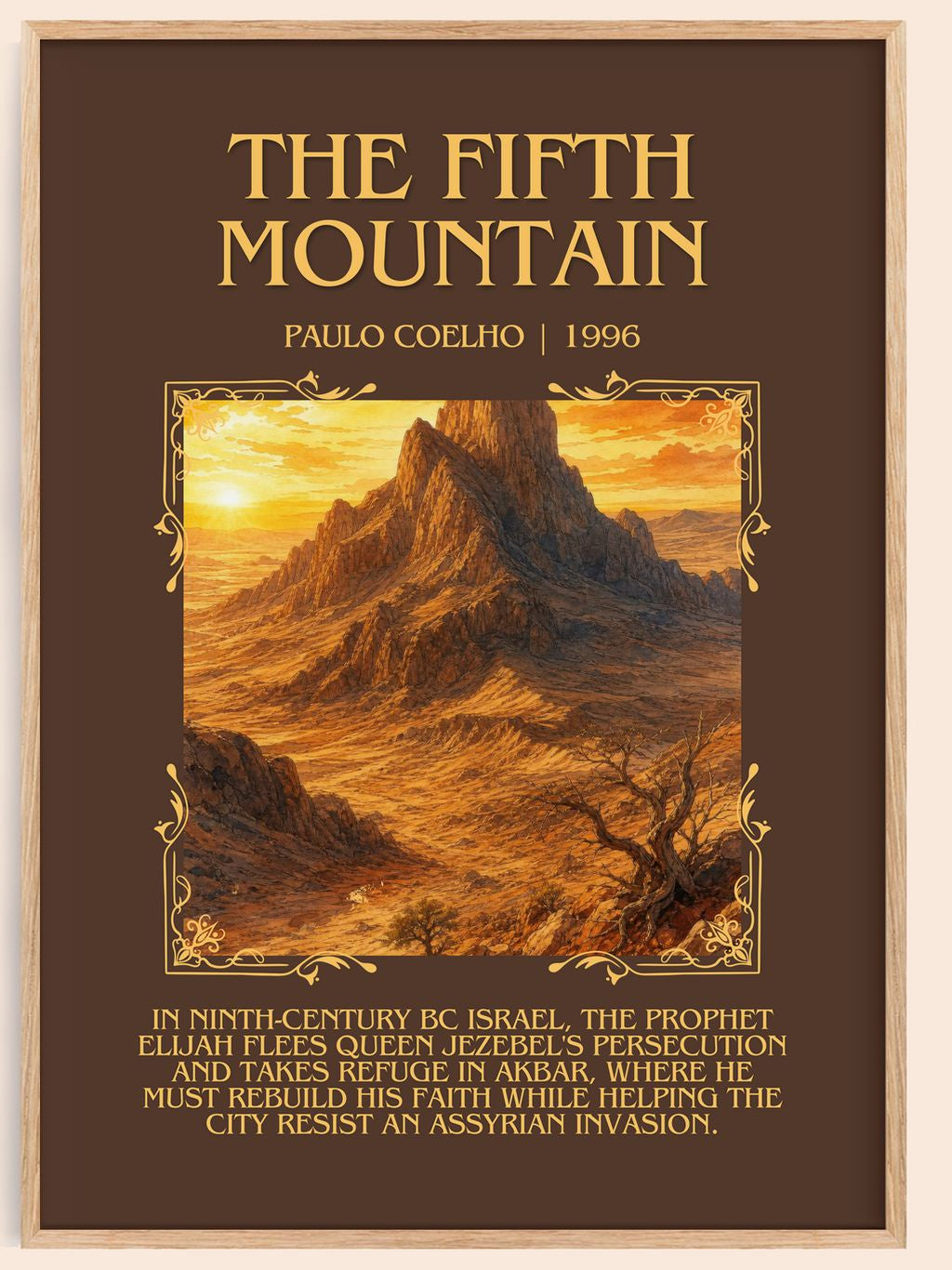 The Fifth Mountain Minimalist Book Poster by Paulo Coelho – book poster