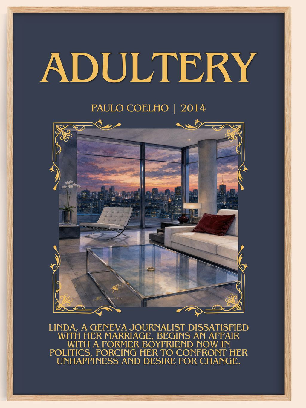 Adultery Minimalist Book Poster by Paulo Coelho – book poster