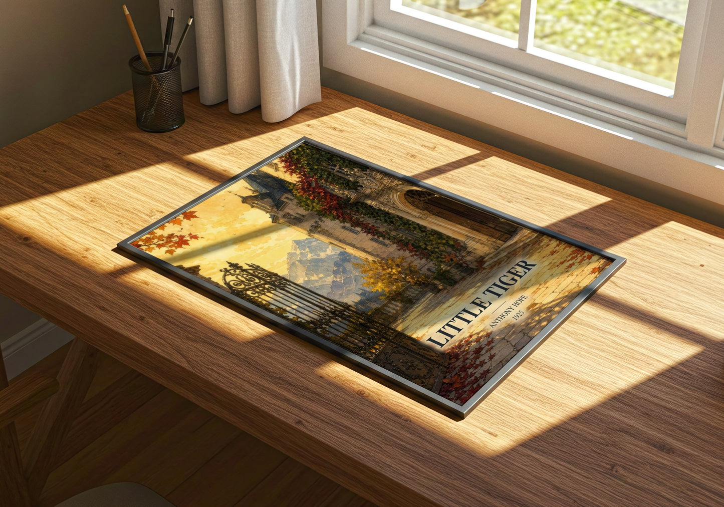 Little Tiger watercolour book poster framed on wall – literary fiction wall art