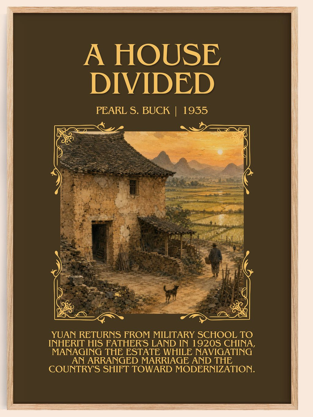 A House Divided Minimalist Book Poster by Pearl S. Buck – book poster