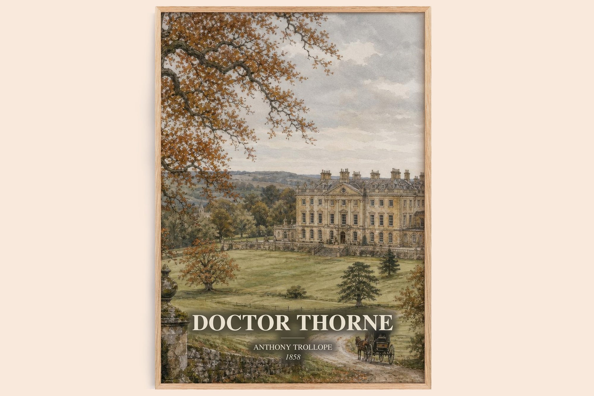 Doctor Thorne watercolour book poster by Anthony Trollope – framed literary art print