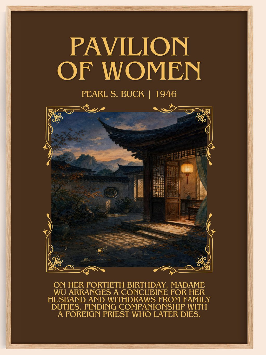 Pavilion Of Women Minimalist Book Poster by Pearl S. Buck – book poster