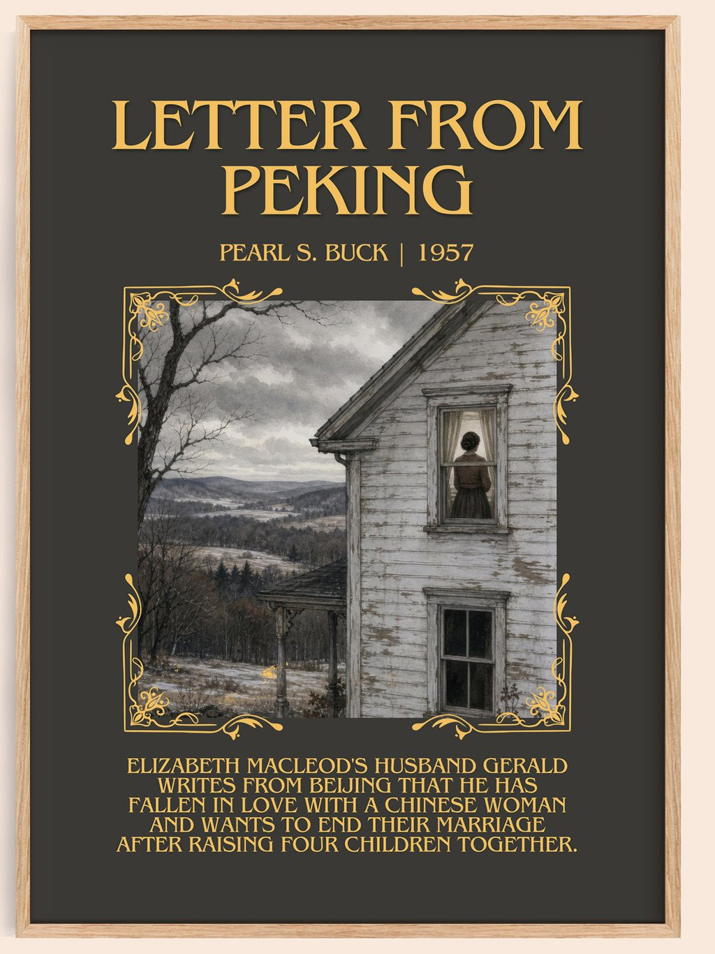 Letter From Peking Minimalist Book Poster by Pearl S. Buck – book poster