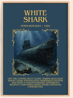 White Shark Minimalist Book Poster by Peter Benchley – image 1