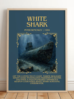 White Shark Minimalist Book Poster by Peter Benchley – image 2