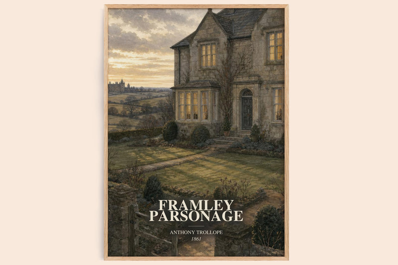 Framley Parsonage watercolour book poster by Anthony Trollope – framed literary art print