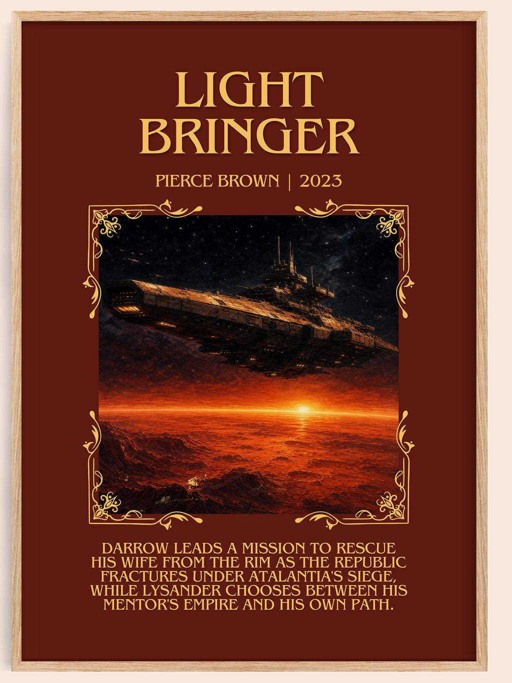 Light Bringer Minimalist Book Poster by Pierce Brown – book poster