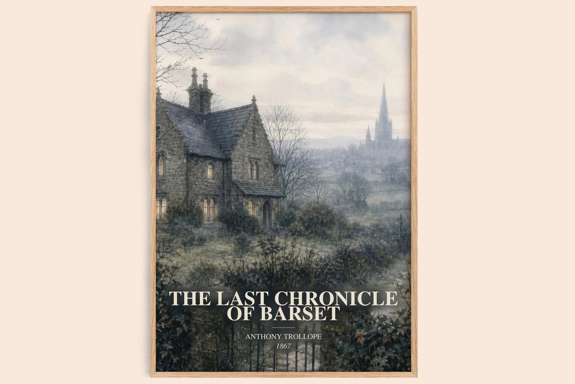 The Last Chronicle Of Barset watercolour book poster by Anthony Trollope – framed literary art print