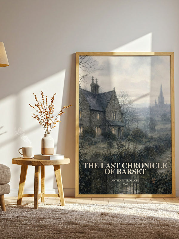 The Last Chronicle Of Barset watercolour print in frame leaning in hallway – classic literature wall art
