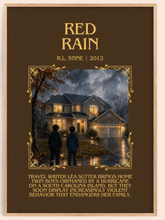 Red Rain Minimalist Book Poster by R.L. Stine – image 1