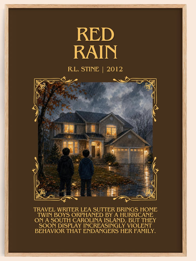 Red Rain Minimalist Book Poster by R.L. Stine