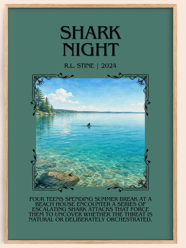 Shark Night Minimalist Book Poster by R.L. Stine