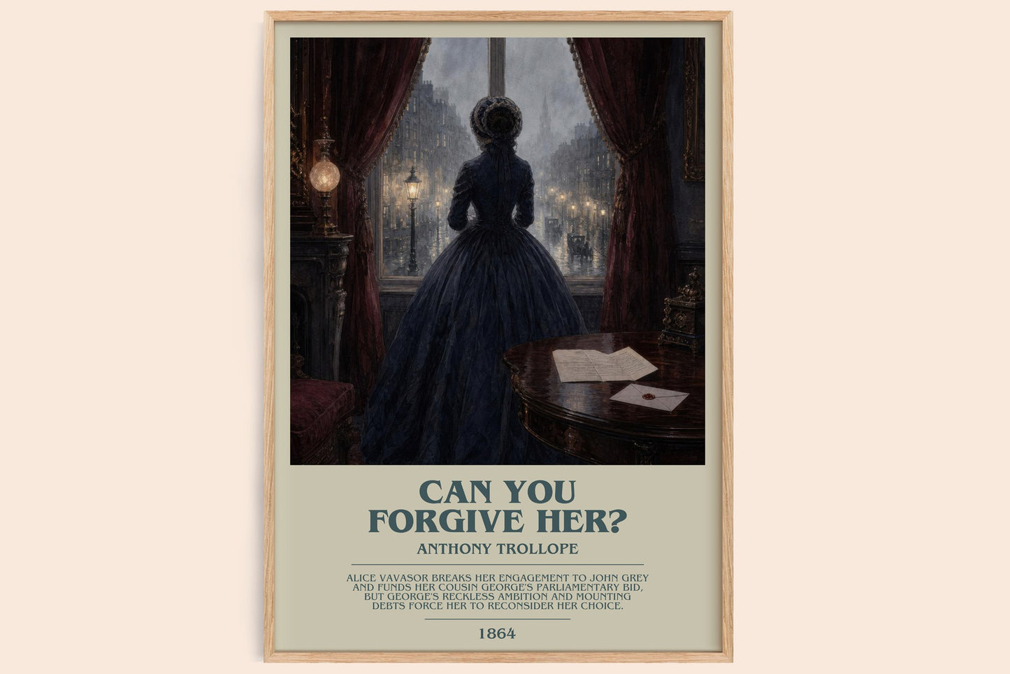 Can You Forgive Her? bookish book poster by Anthony Trollope – framed literary art print