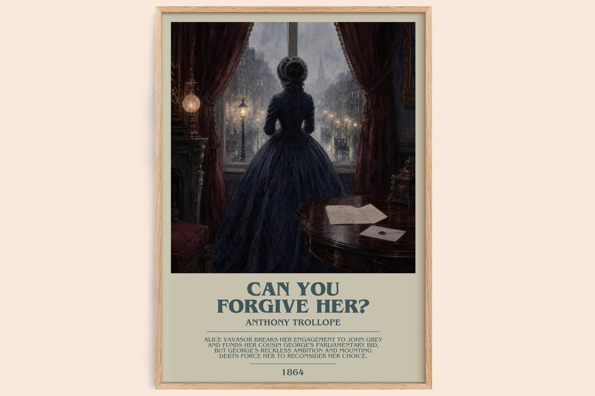 Can You Forgive Her? bookish book poster by Anthony Trollope – framed literary art print