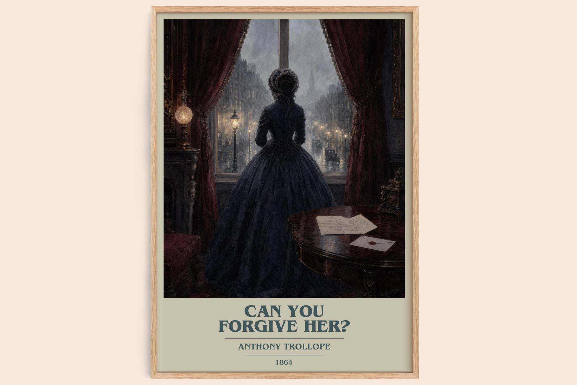 Can You Forgive Her? book cover book poster by Anthony Trollope – framed literary art print