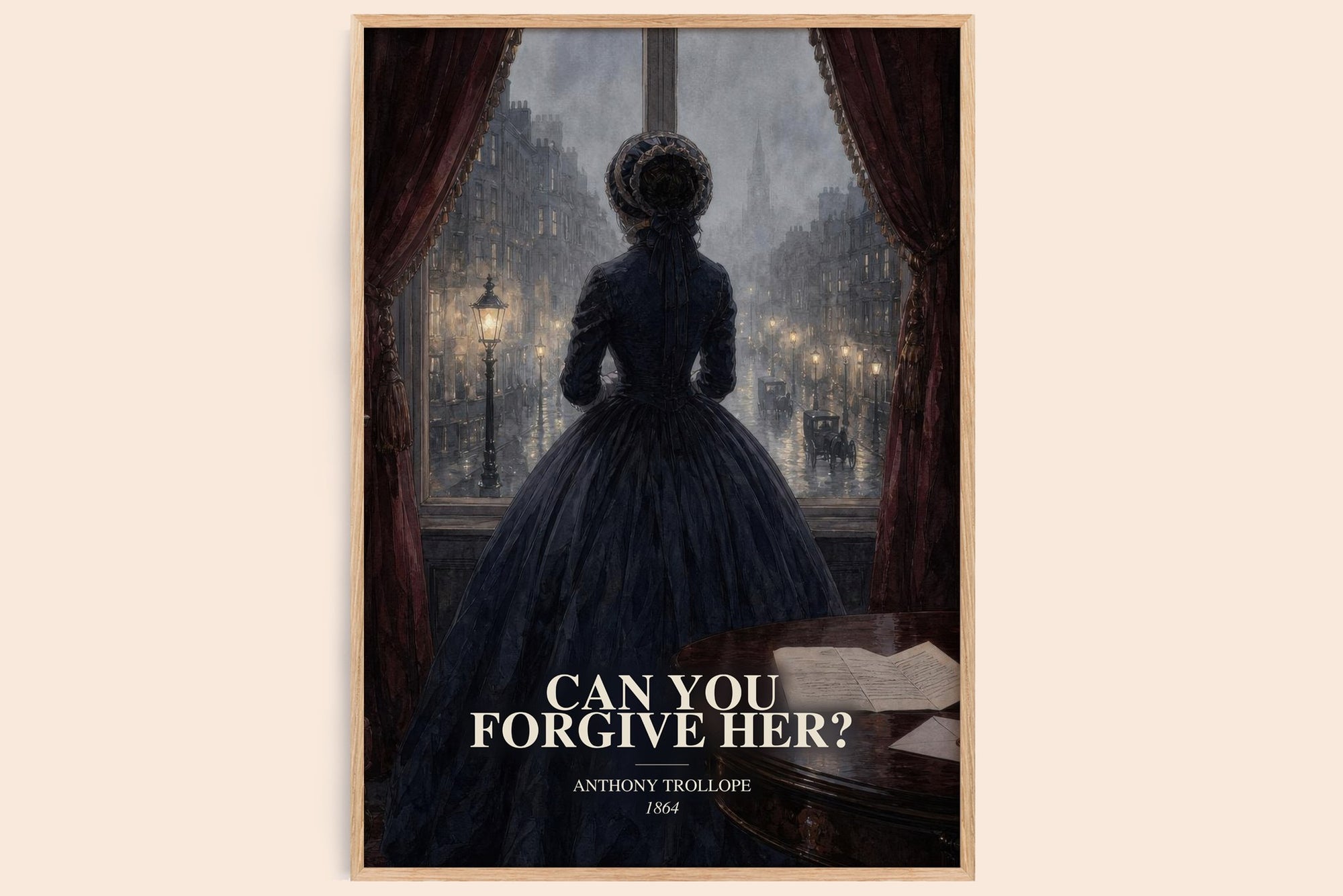 Can You Forgive Her? watercolour book poster by Anthony Trollope – framed literary art print