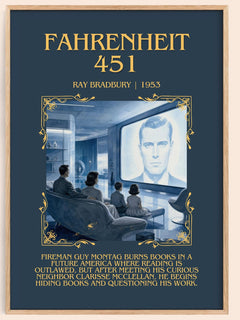 Fahrenheit 451 Minimalist Book Poster by Ray Bradbury – image 1