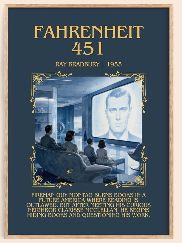 Fahrenheit 451 Minimalist Book Poster by Ray Bradbury