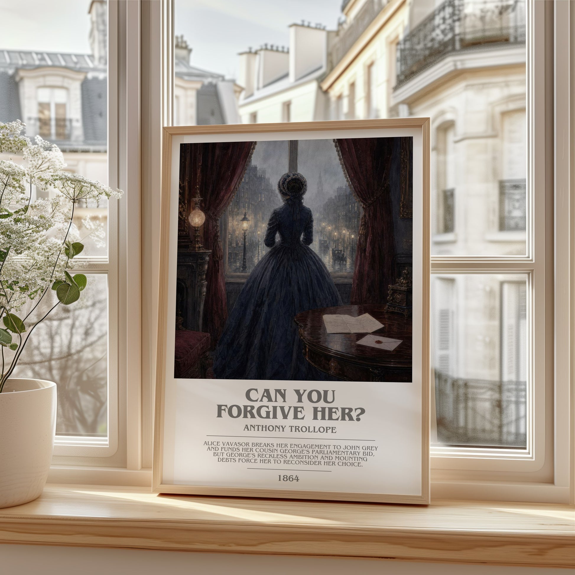 Can You Forgive Her? bookish poster colour and style options – Anthony Trollope book art