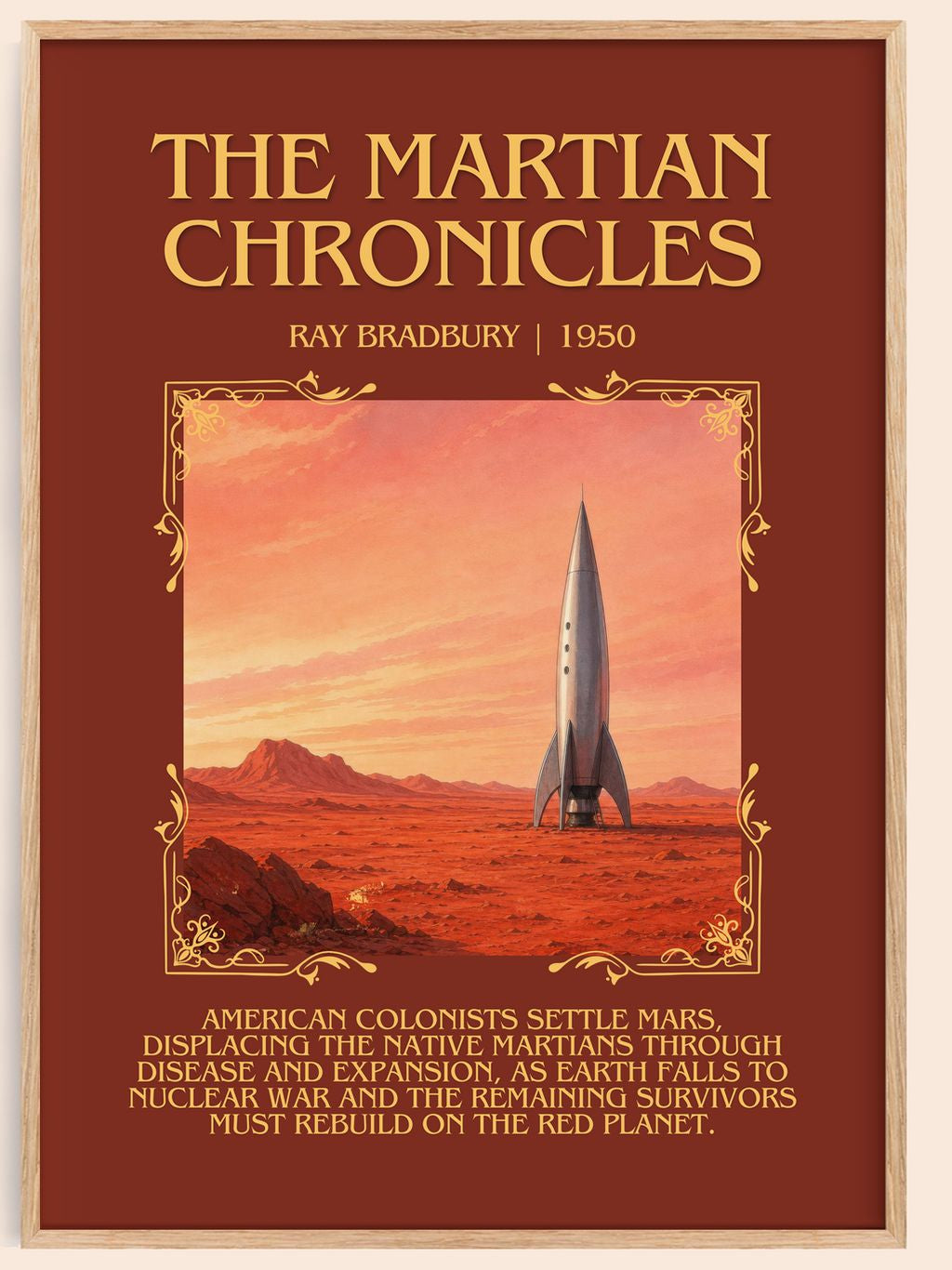 The Martian Chronicles Minimalist Book Poster by Ray Bradbury – book poster