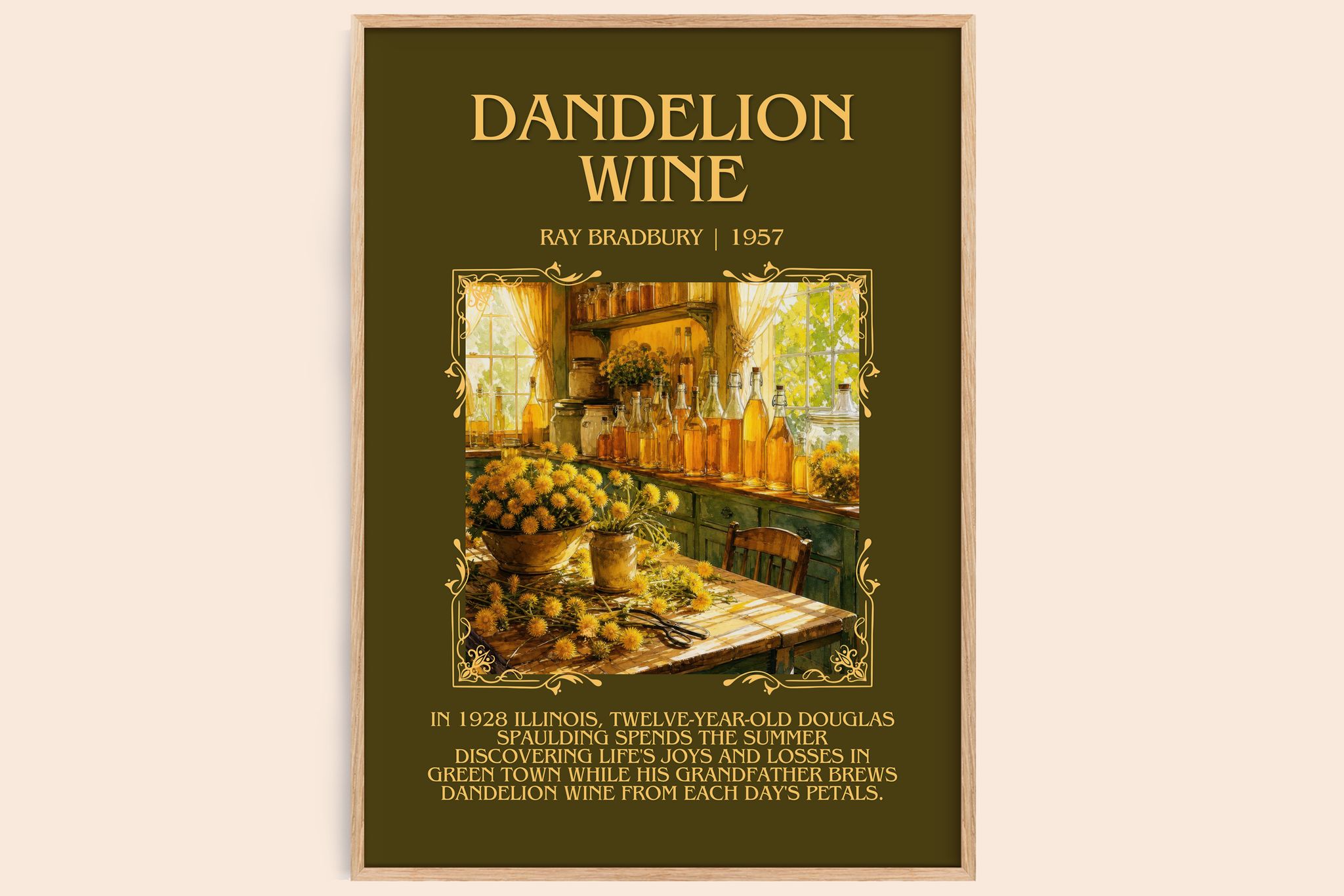 Dandelion Wine Minimalist Book Poster by Ray Bradbury