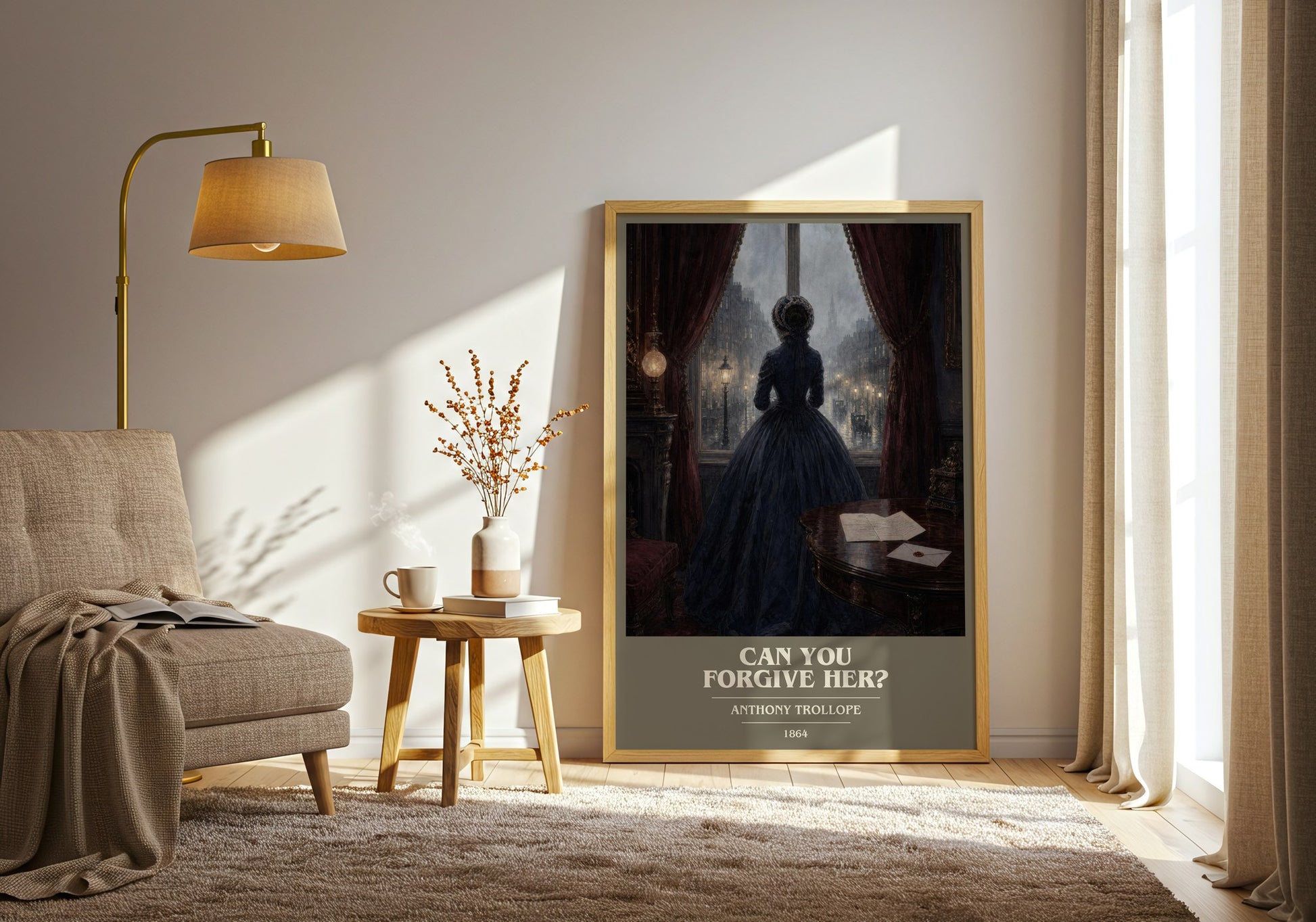 Can You Forgive Her? book cover print on bookshelf – Anthony Trollope fan gift