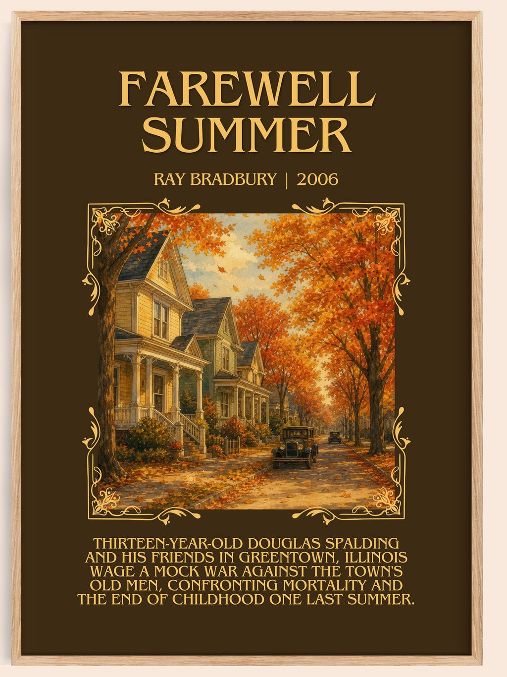 Farewell Summer Minimalist Book Poster by Ray Bradbury – book poster