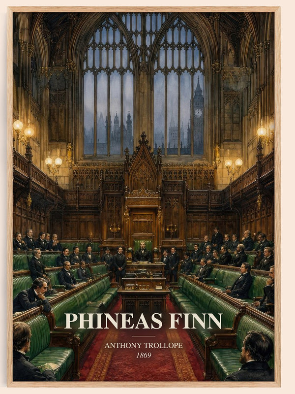 Phineas Finn watercolour book poster by Anthony Trollope – framed literary art print