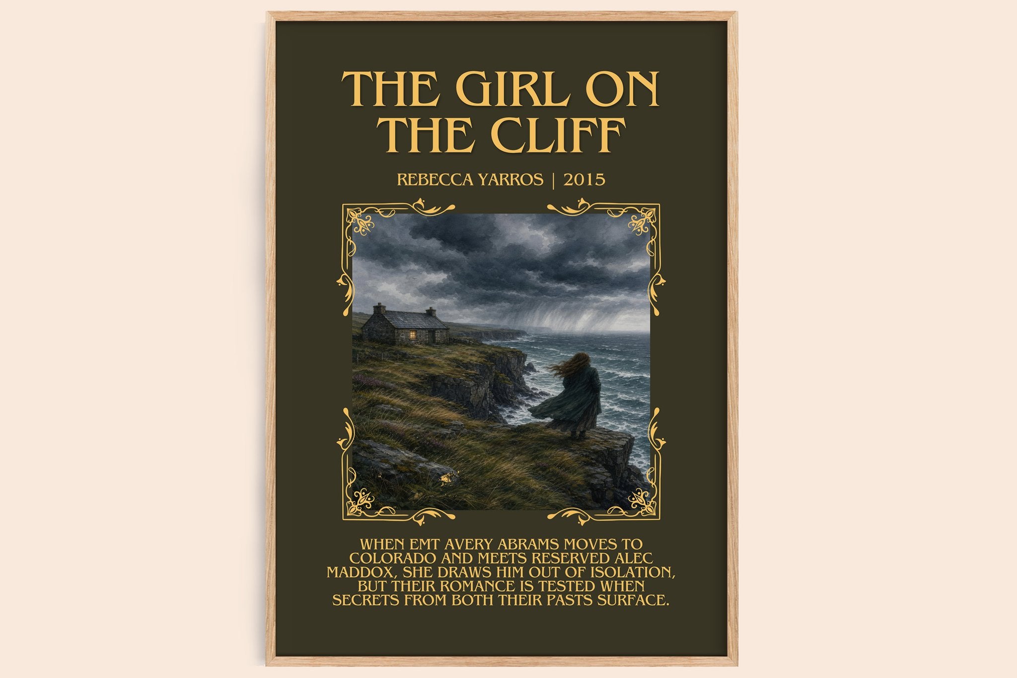 The Girl On The Cliff Minimalist Book Poster by Rebecca Yarros