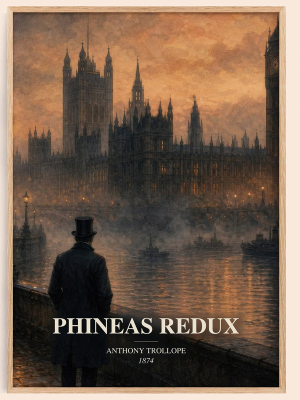 Phineas Redux watercolour book poster by Anthony Trollope – framed literary art print