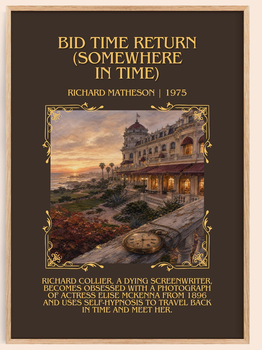 Bid Time Return (Somewhere In Time) Minimalist Book Poster – book poster