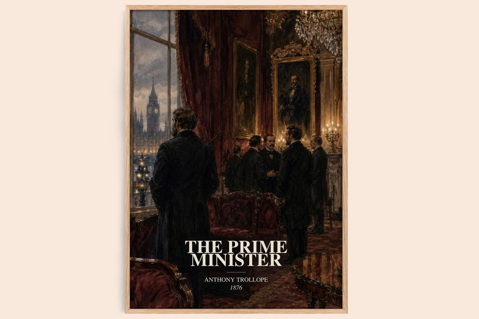 The Prime Minister watercolour book poster by Anthony Trollope – framed literary art print