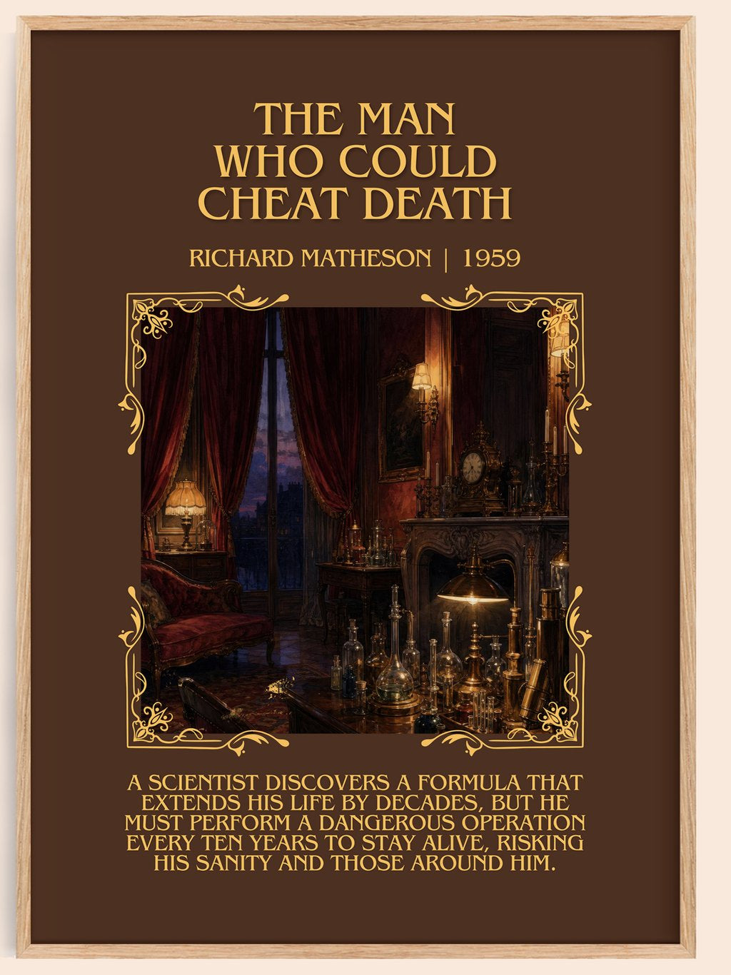 Man Who Could Cheat Death Minimalist Book Poster by Richard Matheson – book poster